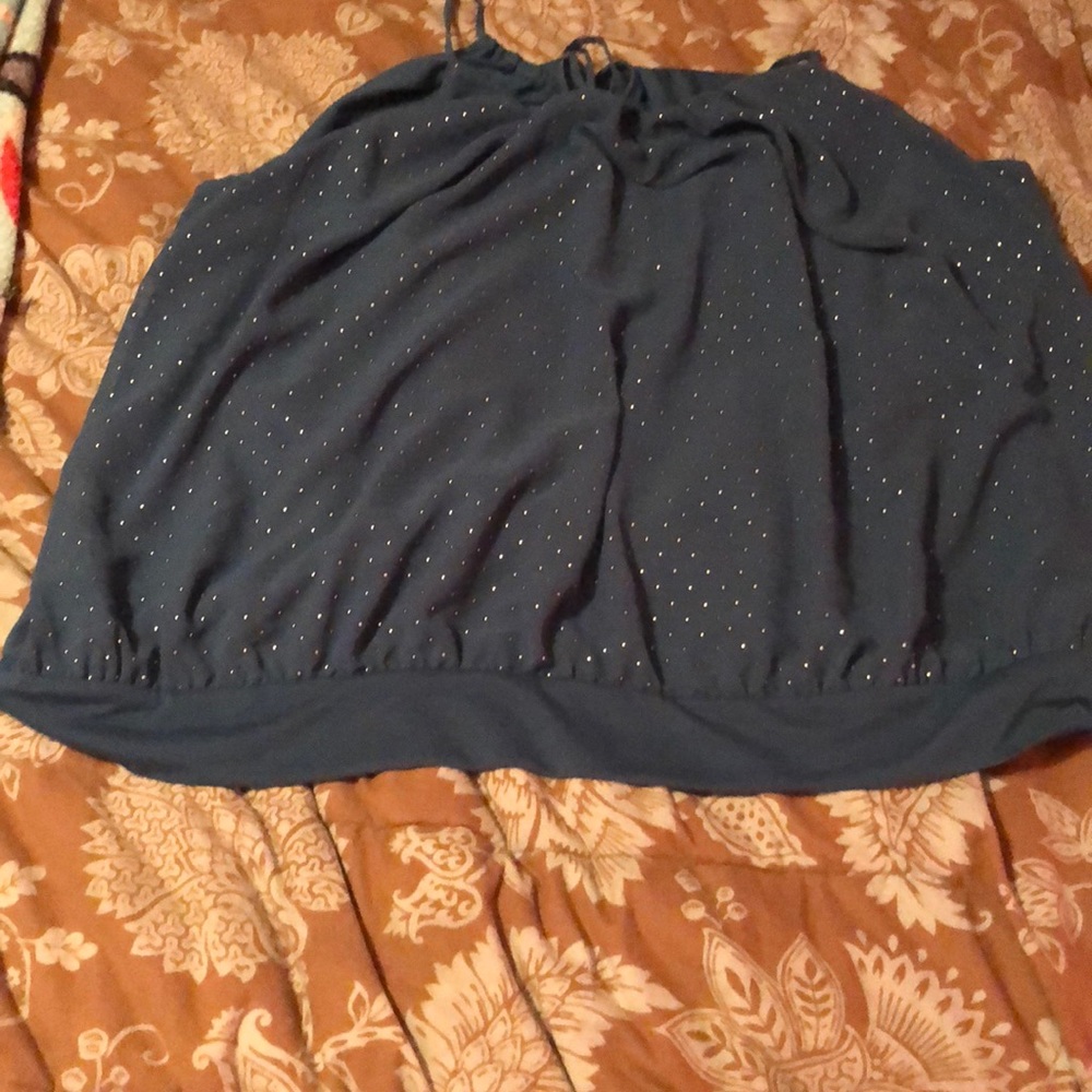 Blue dazed tank top